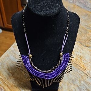 Purple Boho Statement Necklace